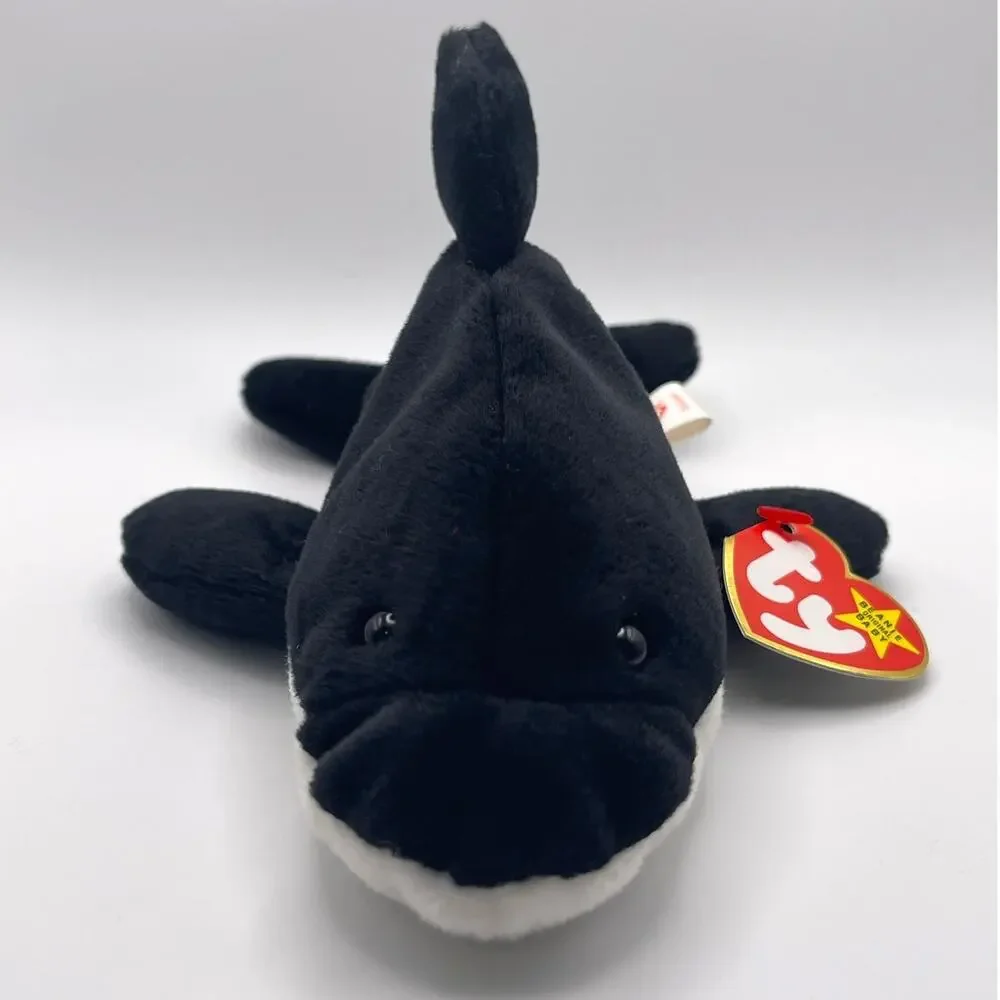 Ty Beanie Baby Spalsh Black White Orca Whale 8 inches NEW Sea Ocean Fish